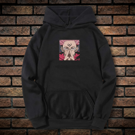 Hanorace cu Imprimeu - Hanorac Barbati cu Broderie si Imprimeu, Jujutsu Kaisen, Bumbac