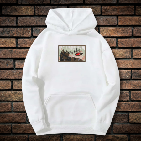 Hanorace barbati - Hanorac Barbati cu Broderie si Imprimeu, Ken Kaneki, Bumbac