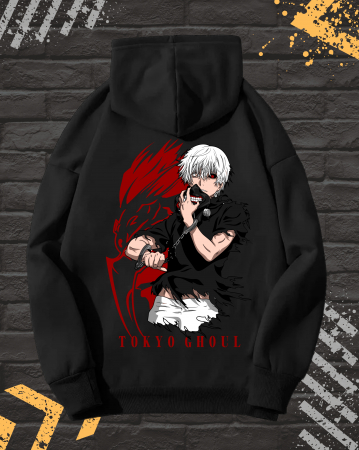 Hanorac Barbati cu Broderie si Imprimeu, Ken Kaneki, Bumbac [6]