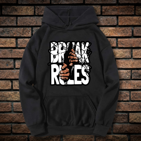 Hanorace barbati - Hanorac Barbati cu Imprimeu, Break Rules, Bumbac,