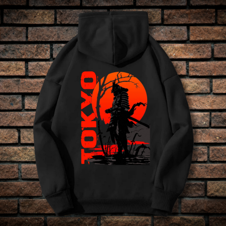 Hanorace barbati - Hanorac Barbati cu Imprimeu Fata-Spate, CXO Tokyo, Bumbac