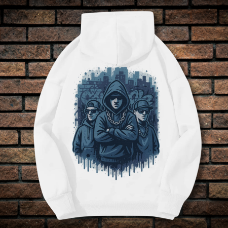 Hanorace cu Imprimeu - Hanorac Unisex cu Imprimeu Fata-Spate, CXO Craft, Bumbac