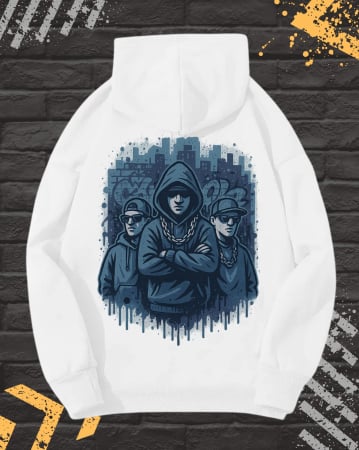 Hanorace cu Imprimeu - Hanorac Unisex cu Imprimeu Fata-Spate, CXO Craft, Bumbac