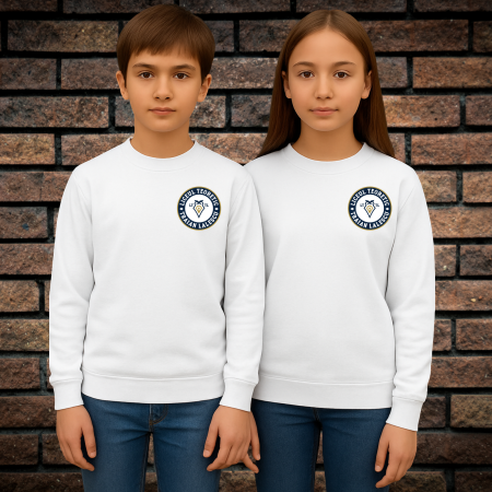 Pentru Școală - Pulover Pentru Adolescenti Cu Broderie, Liceul Traian Lalescu, Alb
