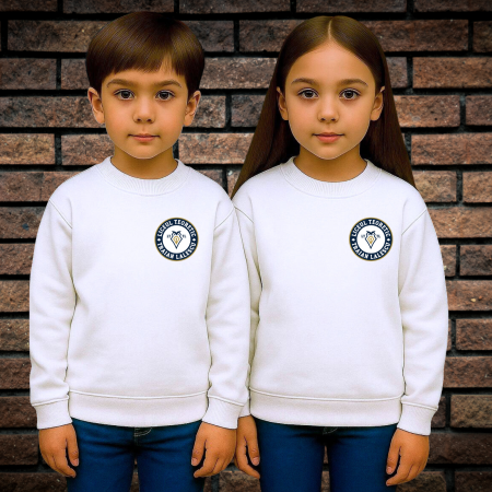 Pentru Școală - Pulover Pentru Copii Cu Broderie, Liceul Traian Lalescu, Alb