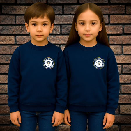 Pentru Școală - Pulover Pentru Copii Cu Broderie, Liceul Traian Lalescu, Bleumarin