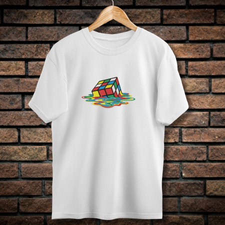 Tricouri Barbati - Tricou Barbati cu Broderie, Cub Rubik, Bumbac