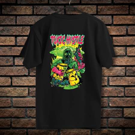 Tricouri Barbati - Tricou Barbati cu Imprimeu Fata-Spate, CXO Toxic Hustle, Bumbac