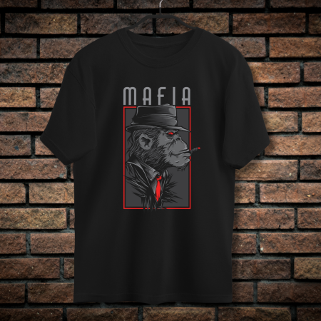 Tricouri Barbati - Tricou Barbati cu Imprimeu, Mafia, Bumbac