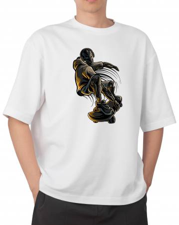 Tricouri cu Imprimeu - Tricou Barbati cu Imprimeu, Skater Robot, Bumbac
