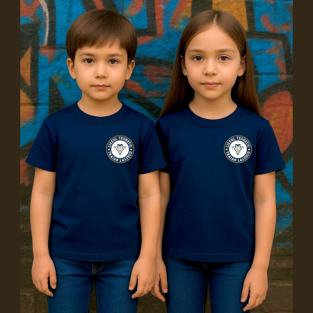 Uniforma Liceul Teoretic Traian Lalescu - Tricou Pentru Copii Cu Imprimeu, Liceul Traian Lalescu, Bumbac, Bleumarin