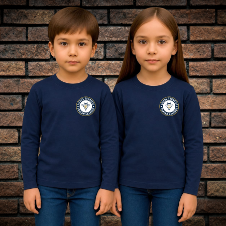 Uniformă Școlară Liceul Teoretic "Traian Lalescu" - Tricou cu Maneca Lunga Pentru Copii si Adolescenti, Bleumarin, cu Imprimeu, Liceul Teoretic "Traian Lalescu"