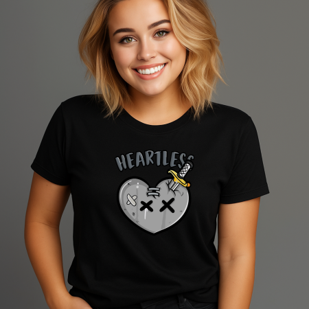 Tricouri cu Imprimeu - Tricou Dama cu Imprimeu, Heartless, Bumbac