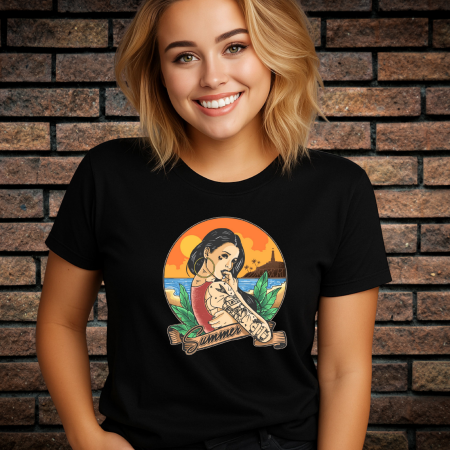 Tricouri cu Imprimeu - Tricou Dama cu Imprimeu, Summer, Bumbac