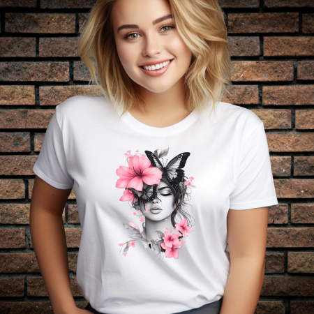 Tricouri cu Imprimeu - Tricou Dama cu Imprimeu, Woman, Bumbac