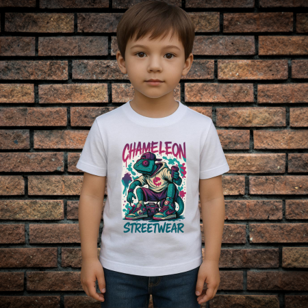 Tricou cu Imprimeu - Tricou Pentru Copii Cu Imprimeu, CAMELEON, Bumbac