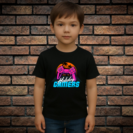 Tricou cu Imprimeu - Tricou Pentru Copii Cu Imprimeu, HOLIDAY GAMERS, Bumbac