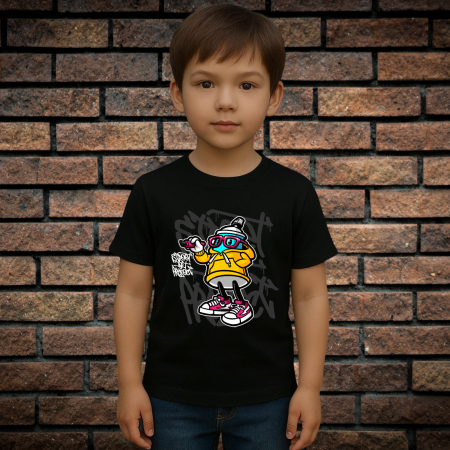 Tricou cu Imprimeu - Tricou Pentru Copii Cu Imprimeu, STREET ART PROJECT, Bumbac