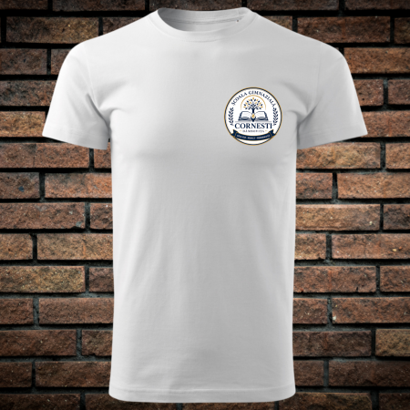 Uniformă Școlară ,,Scoala Gimnaziala Cornesti'' - Tricou Sport Pentru Copii si Adolescenti, Alb, cu Imprimeu, Scoala Gimnaziala Cornesti