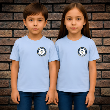 Uniformă Școlară Liceul Teoretic "Traian Lalescu" - Tricou Sport Pentru Copii si Adolescenti, Bleu Deschis, cu Imprimeu, Liceul Teoretic "Traian Lalescu"