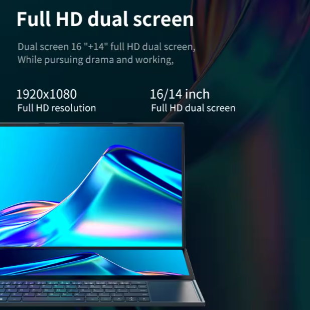 Laptop 16" + 14" Dual Screen Dacyexpress DS16, 512GB SSD, 16 GB RAM DDR4, i7-9750H 6 cores, UHD Graphics, Windows 11 [4]