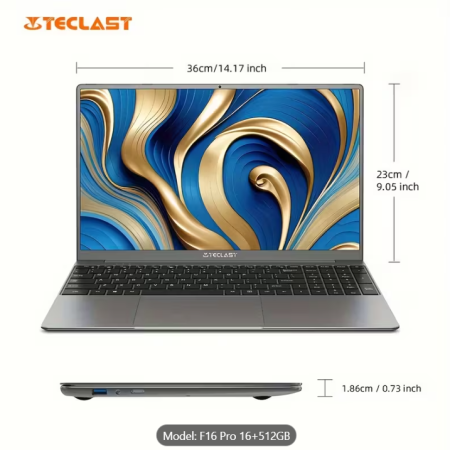 F16 Pro Laptop 15,6 inch Ecran Vasta, Intel Gen 12th CPU, Până la 16GB Ram +512GB SSD Slot 1920×1080 Full HD Windows11Pro Turbo Boost până la 3,4Ghz [6]