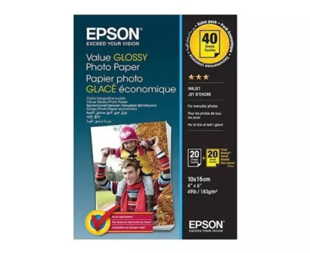 Imprimante  - Hartie foto EPSON C13S400044, 10x15 cm, Glossy, 40 coli