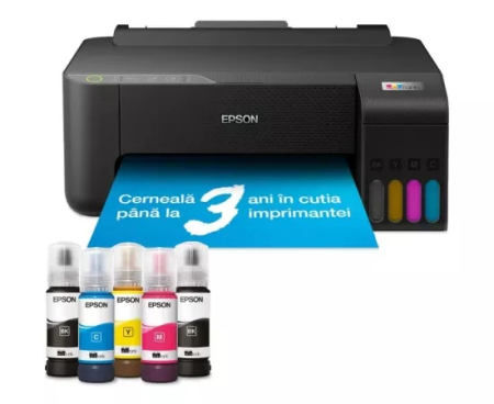 Imprimante  - Imprimanta InkJet CISS Color EPSON EcoTank L1270, A4, USB/Wi-Fi, Negru