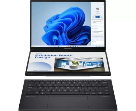 Laptopuri - Laptop ASUS Zenbook Duo UX8406MA-PZ075X, 14" 3K 120Hz Touch, Intel® Core™ Ultra 7 155H, 16GB RAM, SSD 1 TB, Intel Arc Graphics, Windows 11 Pro, Inkwell Gray