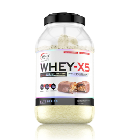 Suplimente nutritive - WHEY-X5® 900g, pudra, Genius Nutrition, Blend proteic din zer izolat si concentrat