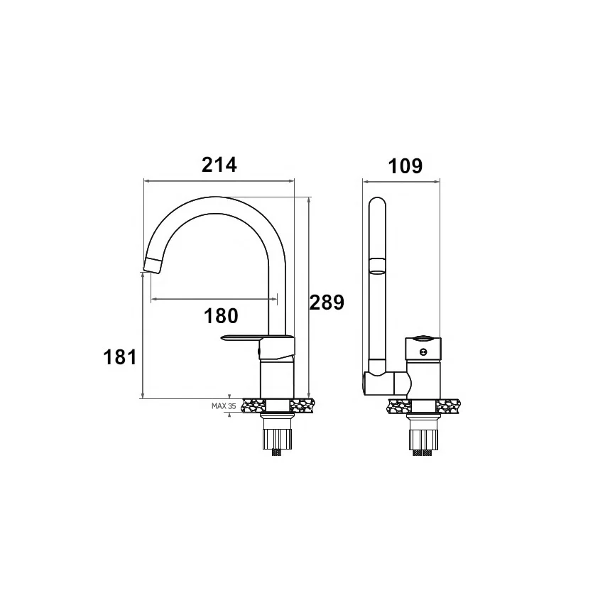 Baterie de bucatarie cu pipa inalta rabatabila crom [3]