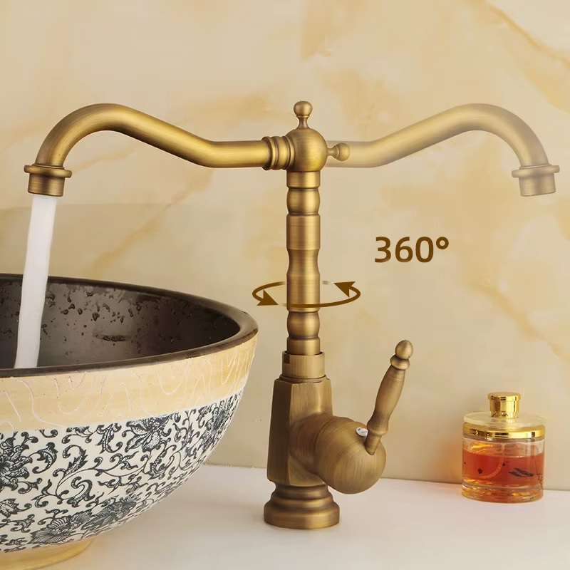 Baterie chiuveta bucatarie retro CasaBlanca EPOQUE BEP4A, finisaj bronz satinat [2]