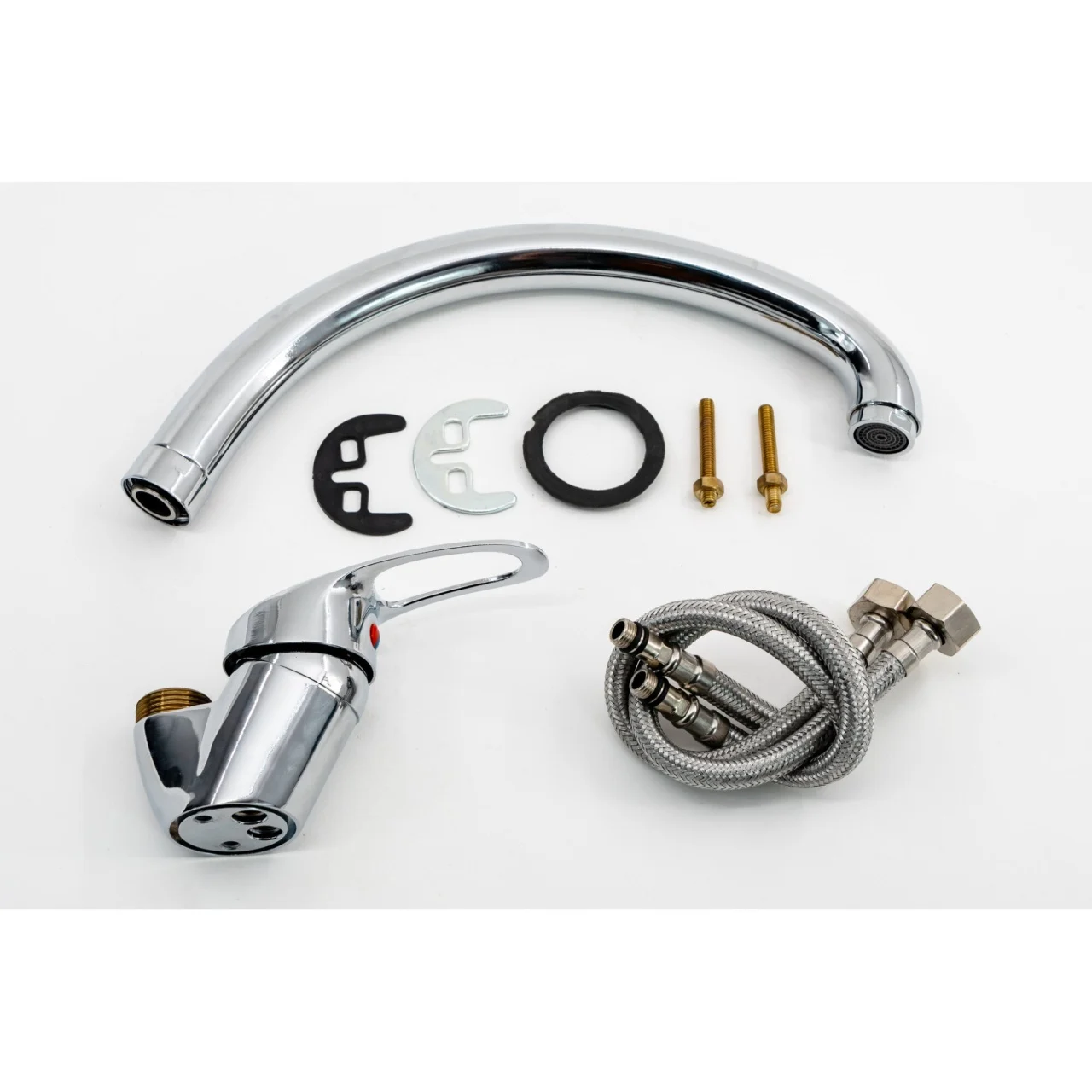 Baterie bucatarie, tip lebada, pipa mobila, crom [2]