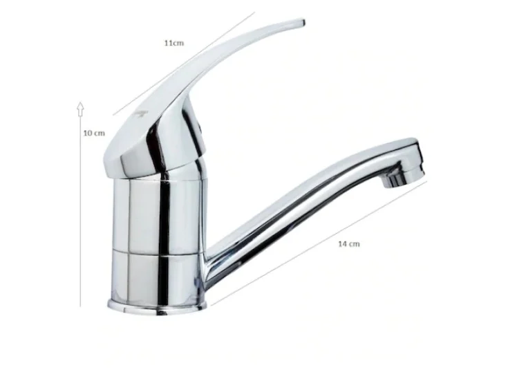 Set chiuveta bucatarie pentru masca cuva stanga 80x50 cm baterie tija scurta si sifon de scurgere fara preaplin [2]