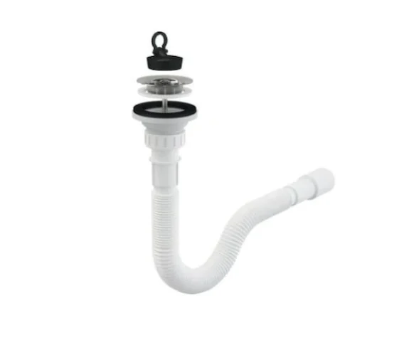 Set chiuveta masca ,inox,cuva stanga, 80x50 cm, baterie lebada flexibila cu sifon de scurgere [4]