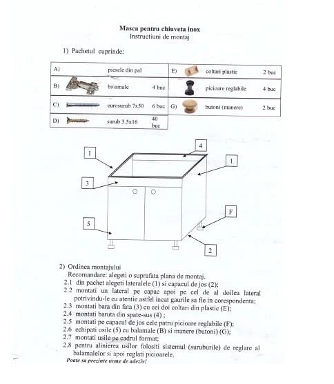 Set Masca Chiuveta Sonoma 80 cm X 50 cm X 80 cm, chiuveta inox, baterie tija lunga si sifon scurgere [3]
