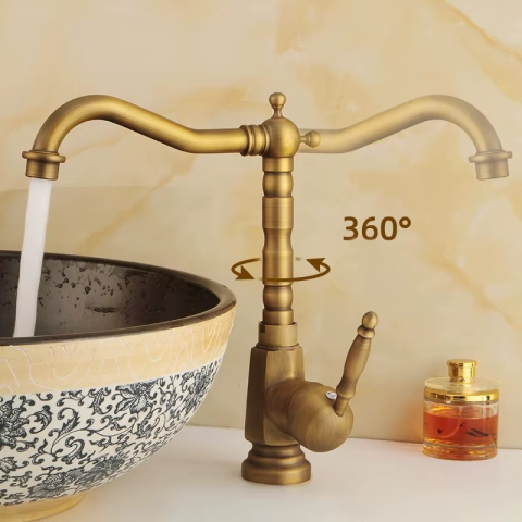 Baterie chiuveta bucatarie retro CasaBlanca EPOQUE BEP4A, finisaj bronz satinat [1]