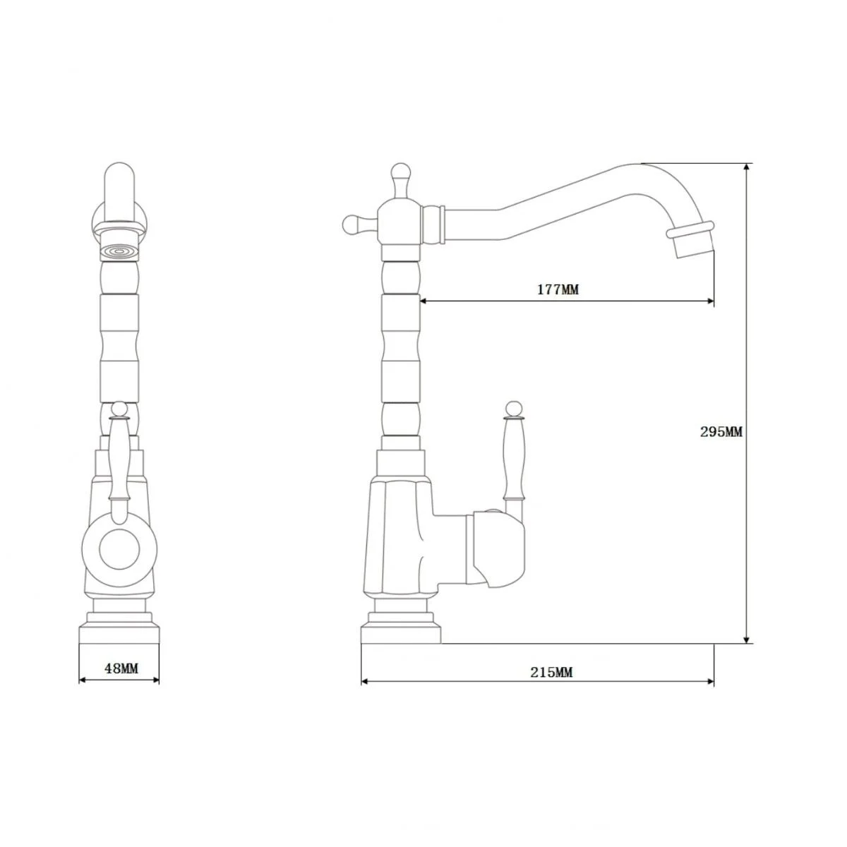 Baterie chiuveta bucatarie retro CasaBlanca EPOQUE BEP4A, finisaj bronz satinat [3]