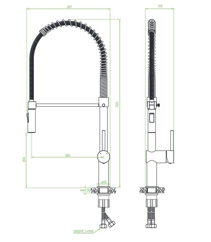 Baterie profesionala de bucatarie cu arc CasaBlanca RHEA BLD06SD, crom [1]