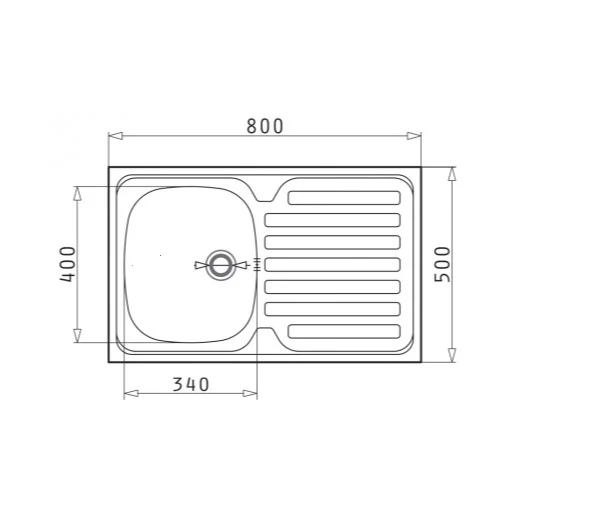 Set chiuveta masca ,inox,cuva dreapta, 80x50 cm, baterie lebada flexibila cu sifon de scurgere [4]