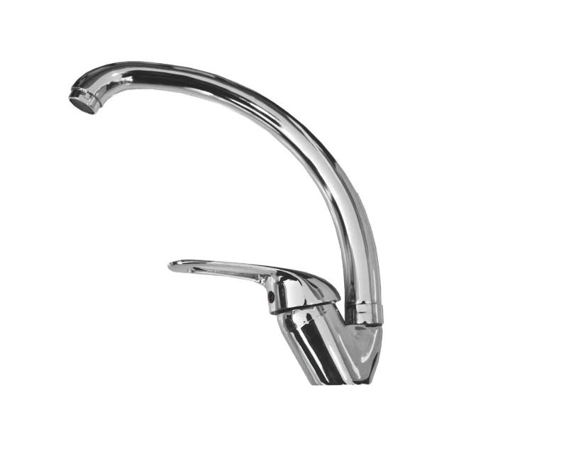 Set chiuveta bucatarie pentru masca cuva dreapta 80x50 cm baterie lebada si sifon de scurgere fara preaplin [1]