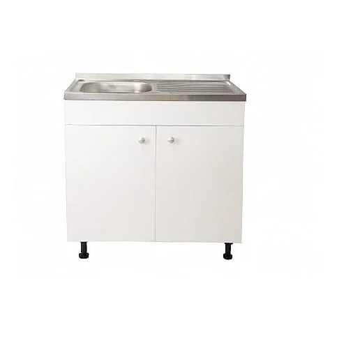 Set masca chiuveta si dulap bucatarie cu inchidere soft-close, 80cm, Alb [2]