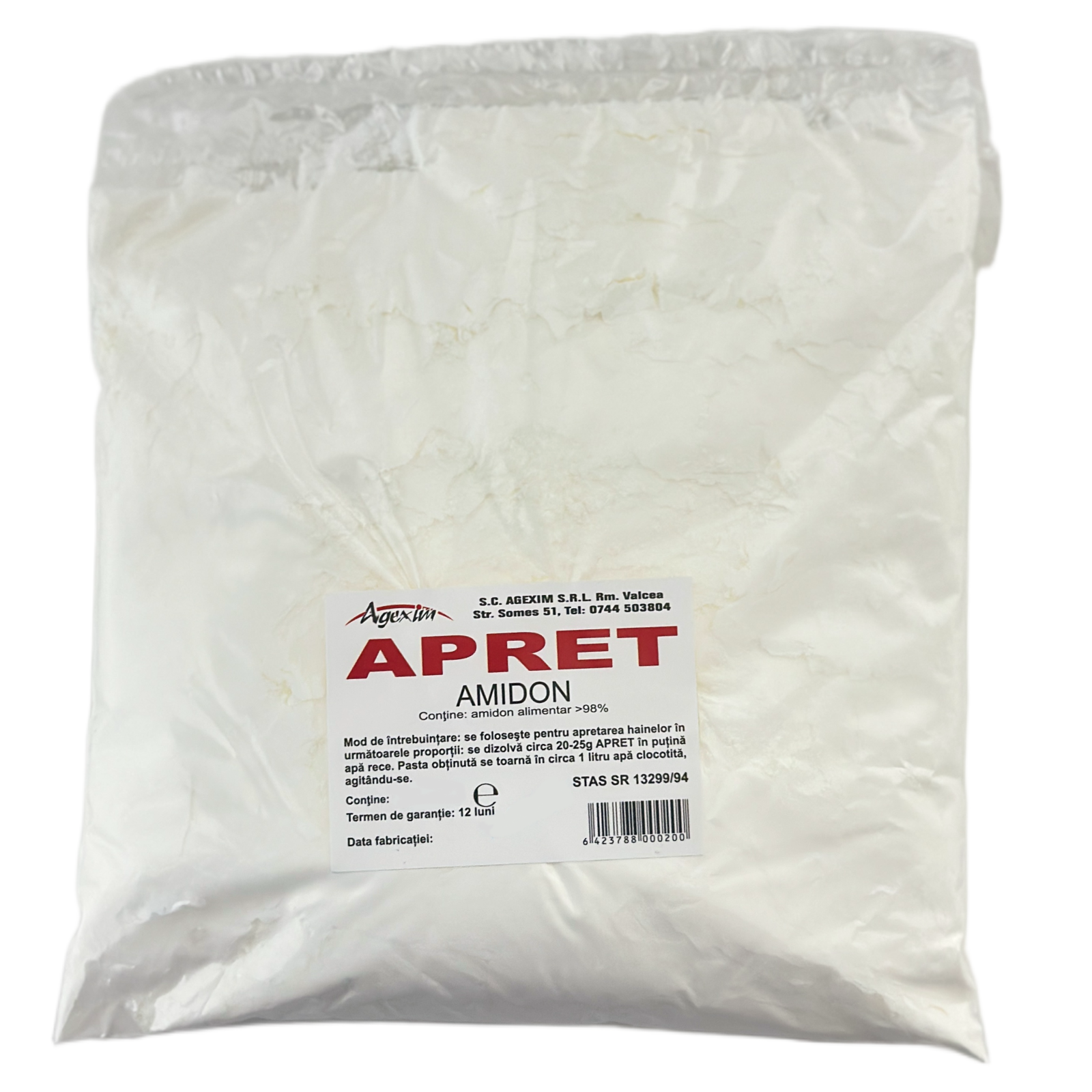 Uz Casnic și Gospodărie - Amidon (apret) pentru rufe și călcat textile – punga 500g