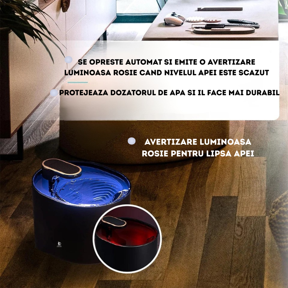 Fantana de Apa pentru Pisici si Caini, DAISMART, Dispenser automat pentru Animale, Filtru de Carbune Activ, Purificare si Filtrare Apa, Indeparteaza Mirosul, Imbunatateste Calitatea Apei, Ultra-Silent [9]
