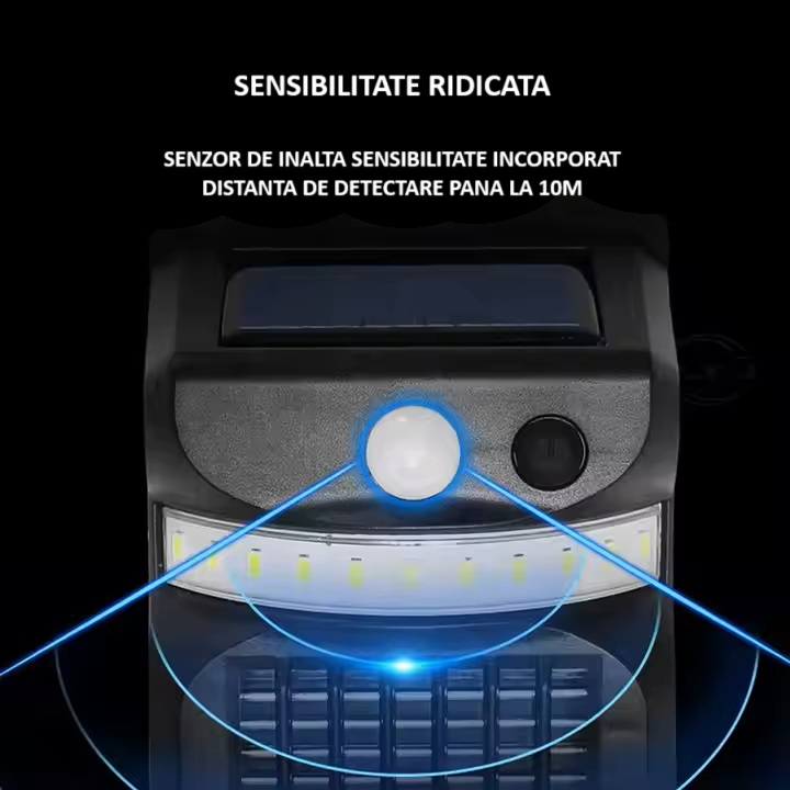 Lampa Solara LED Anti-Insecte 3-in-1 cu Senzor de Miscare, Iluminare Duala si Lumina UV – 15x10 cm [6]