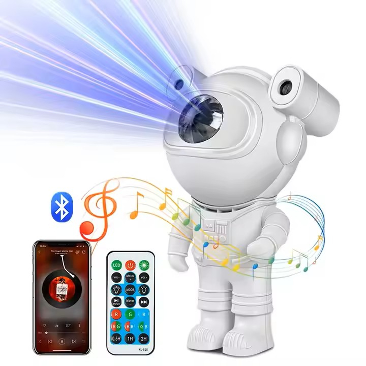 Proiector Astronaut cu LED 20cm,Cap Magnetic, Lumini Multicolore si Telecomada , Incarcare USB [1]