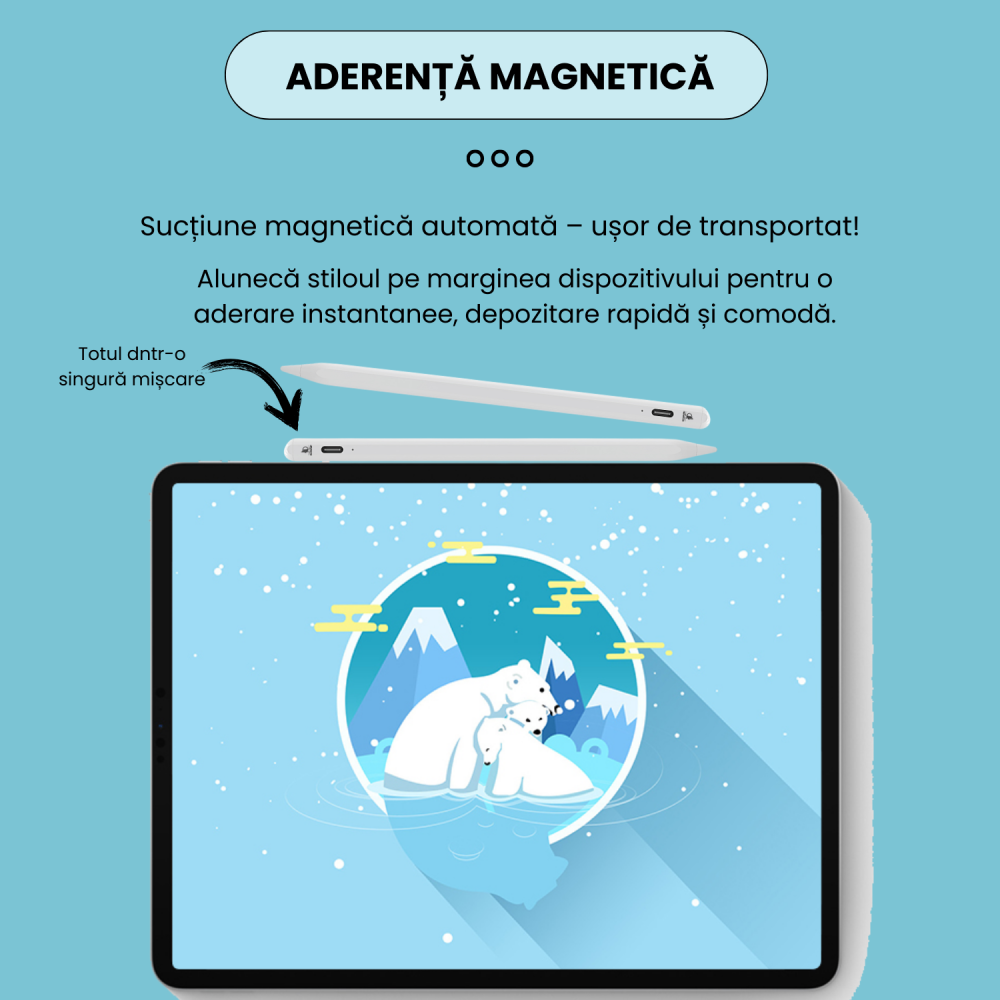 Stylus Pen Ipad universal compatibil cu orice dispozitiv, fara a necesita conectivitate bluetooth, Daismart, P3 Pro 2024, stilou digital cu precizie inalta, compatibil Android & Apple, incarcare tip C [7]