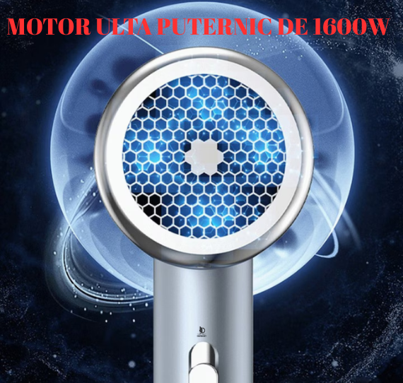 Uscător de păr Daismart, 1600W, tehnologie ionizare, 3 trepte temperatură, argintiu [5]