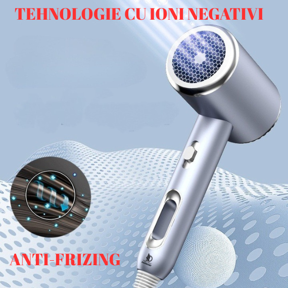 Uscător de păr Daismart, 1600W, tehnologie ionizare, 3 trepte temperatură, argintiu [3]