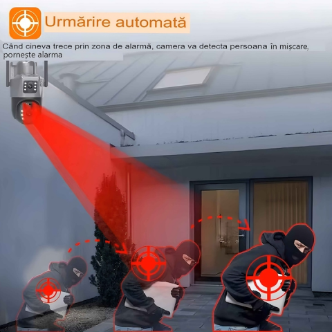 Camera Supraveghere video 4G duba , Portabila, Daismart® , 8MP, Panou Solar 10W si incarcare la priza, detectare miscare, Baterie 10000mAh, PTZ, Vedere Nocturna, Audio Bidirectional, IP66, Exterior,ne [3]